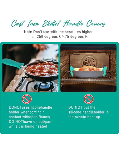 Cubiertas de Silicona Joyhalo para Mangos de Sartén - Aqua, 6 Piezas