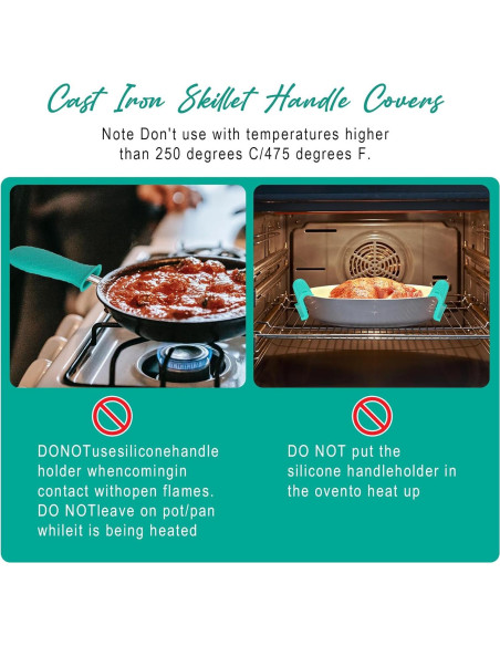 Cubiertas de Silicona Joyhalo para Mangos de Sartén - Aqua, 6 Piezas