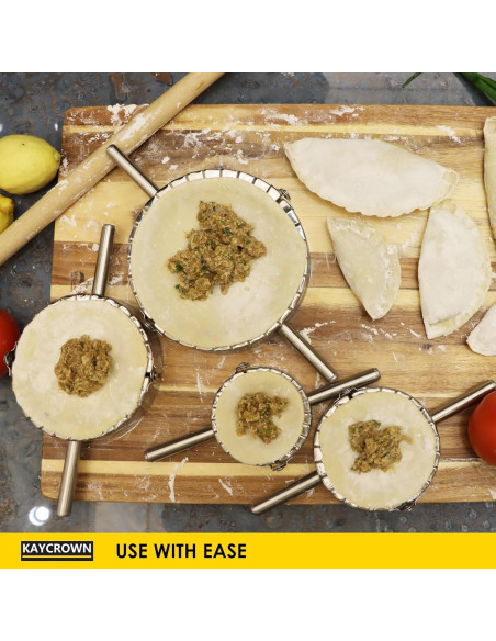 KAYCROWN Prensa de Empanadas de Acero Inoxidable 4 Tamaños