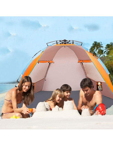 Carpa de Playa Oileus XL para 4 Personas - Instantánea Naranja