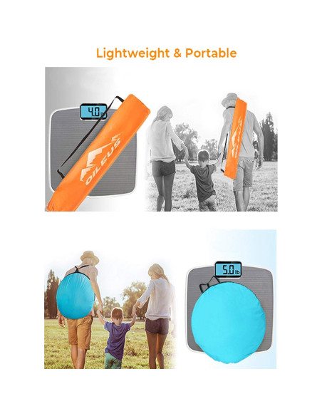Carpa de Playa Oileus XL para 4 Personas - Instantánea Naranja