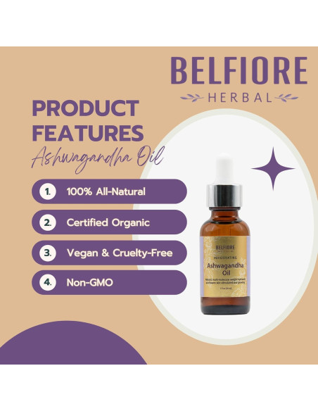 Aceite Orgánico de Ashwagandha Belfiore Herbal 28g - Antienvejecimiento