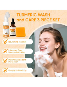 Juego de Cuidado Facial de Cúrcuma Femeni - Jabón, Limpiador y Aceite 2