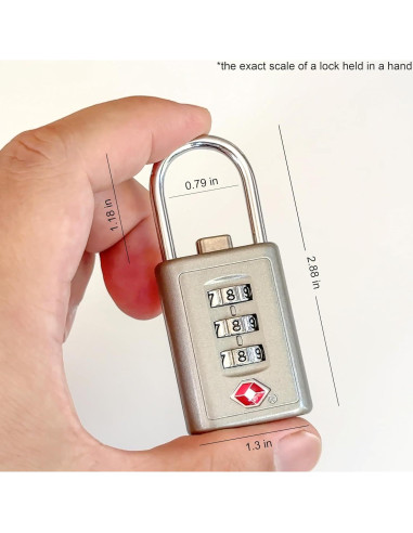 Candado de Combinación TSA Arkali 3 Dígitos Antirrobo Metal