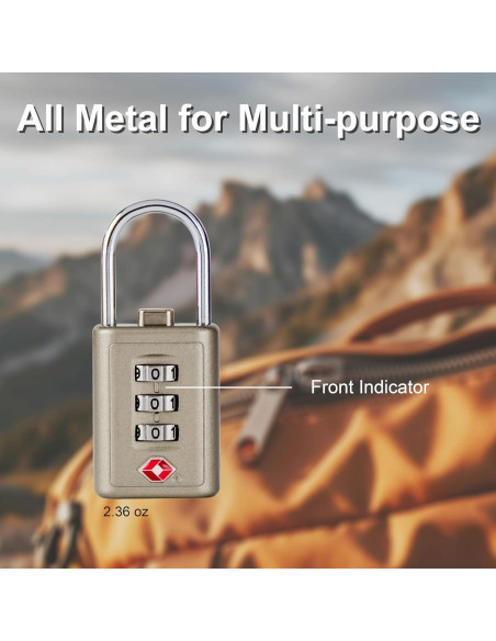 Candado de Combinación TSA Arkali 3 Dígitos Antirrobo Metal Candado de Combinación TSA Arkali 3 Dígitos Antirrobo Metal