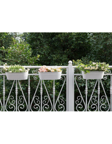 Macetas Colgantes de Hierro Dahey 3 Pcs 40x12.7 cm Blancas