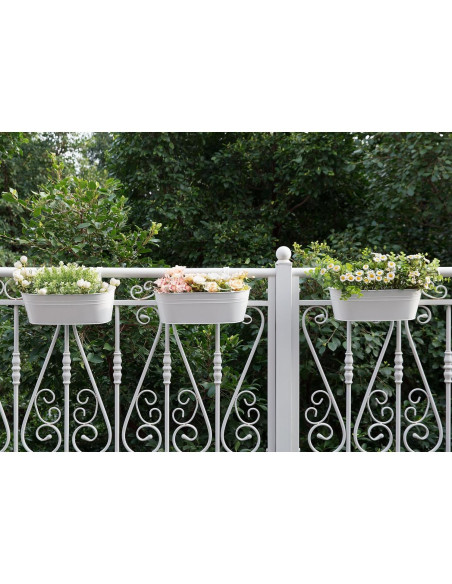 Macetas Colgantes de Hierro Dahey 3 Pcs 40x12.7 cm Blancas