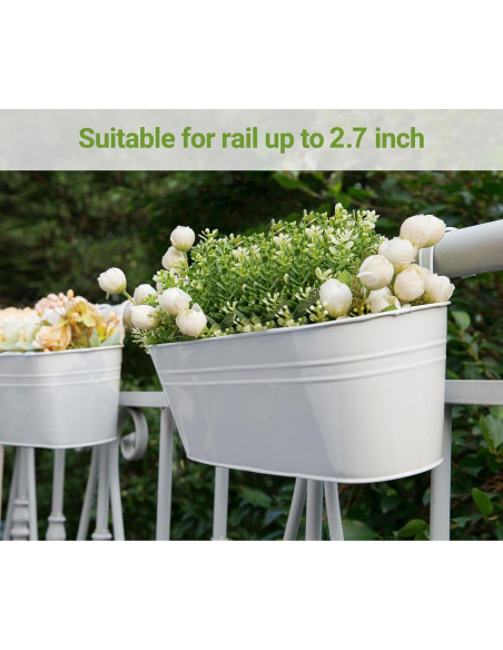 Macetas Colgantes de Hierro Dahey 3 Pcs 40x12.7 cm Blancas