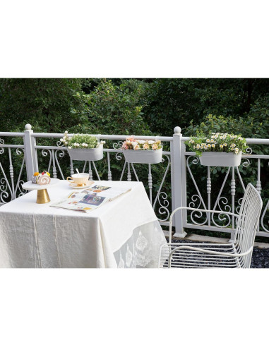 Macetas Colgantes de Hierro Dahey 3 Pcs 40x12.7 cm Blancas