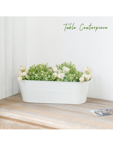 Macetas Colgantes de Hierro Dahey 3 Pcs 40x12.7 cm Blancas