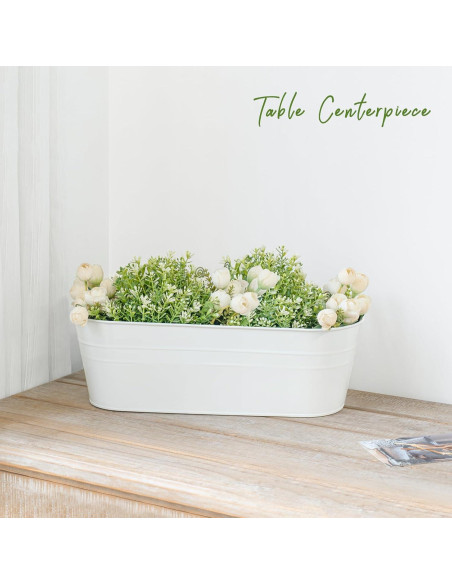 Macetas Colgantes de Hierro Dahey 3 Pcs 40x12.7 cm Blancas