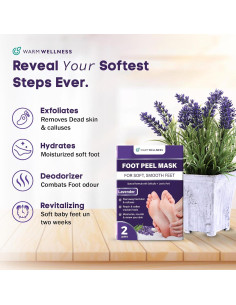 Mascarilla Exfoliante para Pies WARMWELLNESS - Lavanda 2 Pares 2