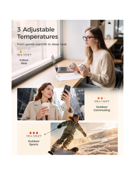 Calentador de Manos Recargable OCOOPA UT5 Nano 50g Floral