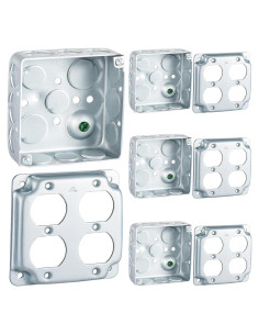 4 Cajas de Conexiones Eléctricas Doble Dúplex Copkim 10.16 cm