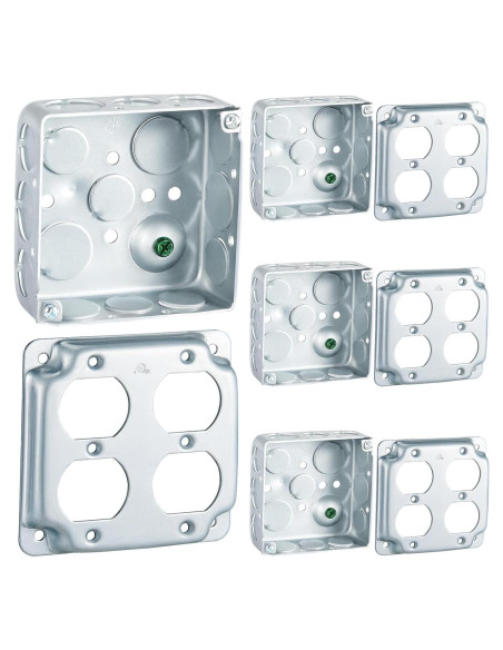 4 Cajas de Conexiones Eléctricas Doble Dúplex Copkim 10.16 cm