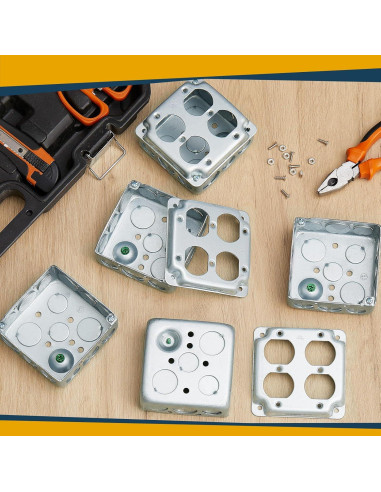 4 Cajas de Conexiones Eléctricas Doble Dúplex Copkim 10.16 cm