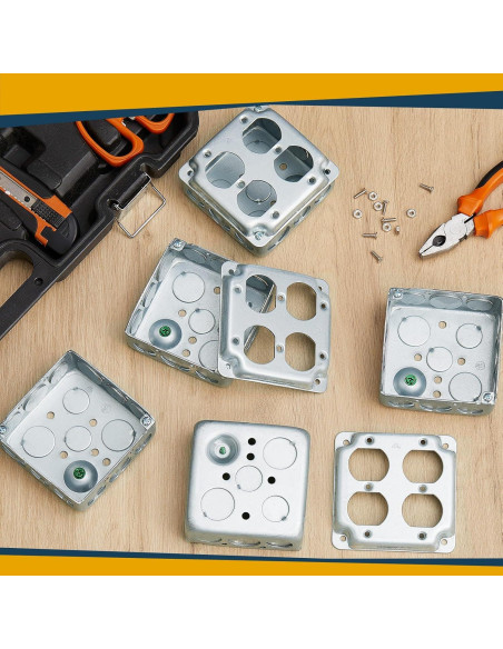 4 Cajas de Conexiones Eléctricas Doble Dúplex Copkim 10.16 cm