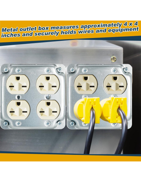 4 Cajas de Conexiones Eléctricas Doble Dúplex Copkim 10.16 cm