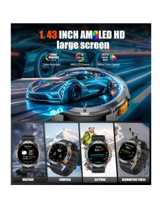 Reloj Inteligente FOXBOX DM4-A GPS Militar 1.43" AMOLED Negro 2