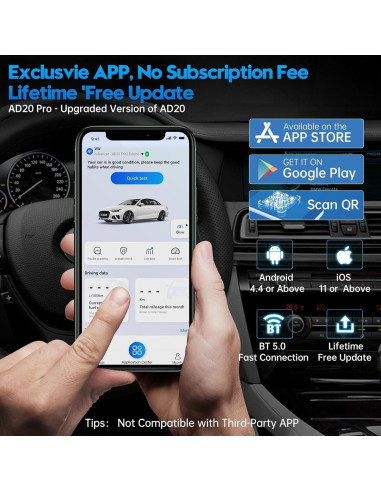 Escáner OBD2 Inalámbrico XTOOL Advancer AD20 Pro - Diagnóstico Completo
