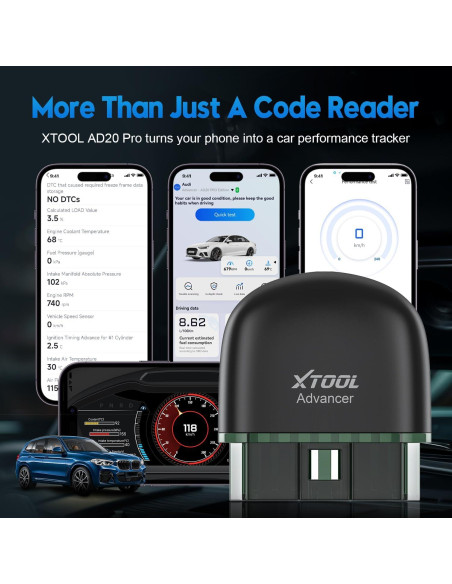 Escáner OBD2 Inalámbrico XTOOL Advancer AD20 Pro - Diagnóstico Completo