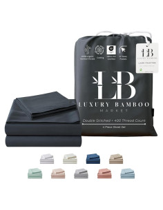 Juego de Sábanas Queen Mercado de Bambú de Lujo 100% Viscosa