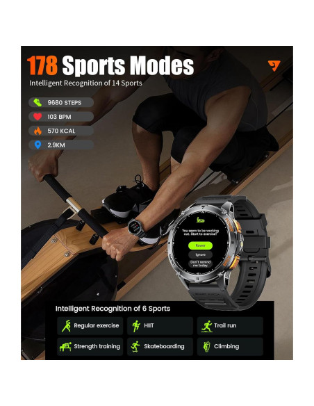 Reloj Inteligente FOXBOX DM4-A GPS Militar 1.43" AMOLED Negro