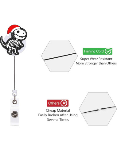 Insignia Retráctil Navidad Thriano Dinosaurio Clip 9g