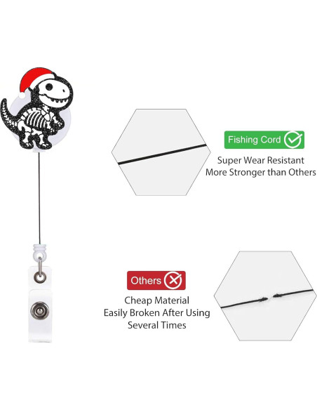Insignia Retráctil Navidad Thriano Dinosaurio Clip 9g