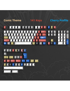 Tapas de Teclado Mecánico PBT Dagaladoo Retro Coloridas 60% 65% 100% 2