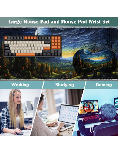 Juego de Alfombrillas de Ratón VSOJSOJKE - Grande, Ergonomía y Antideslizante