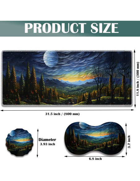 Juego de Alfombrillas de Ratón VSOJSOJKE - Grande, Ergonomía y Antideslizante Juego de Alfombrillas de Ratón VSOJSOJKE - Grande, Ergonomía y Antideslizante