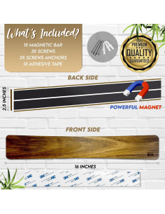 Soporte Magnético para Cuchillos Kiaansh-Kiavi 40.6cm Madera 2
