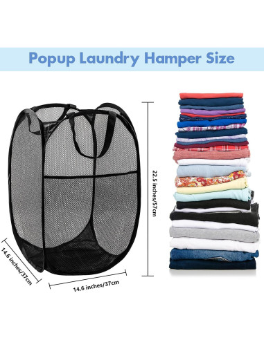 Canasta Plegable Pop Up DUCOO 70L 2 PCS Negra para Ropa