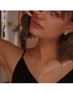 Collar Dainty Ojo Maligno MEVECCO Baño de Oro 18K 45.72-50.8 cm 2