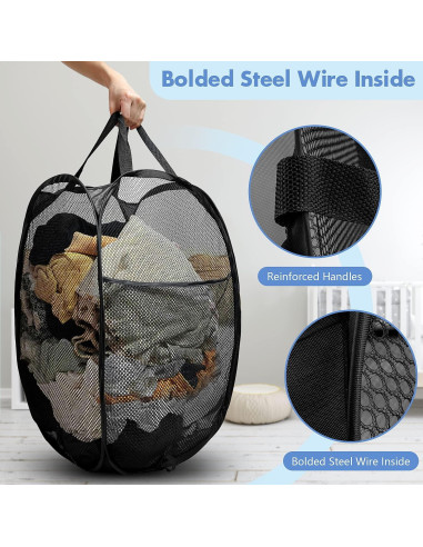 Canasta Plegable Pop Up DUCOO 70L 2 PCS Negra para Ropa