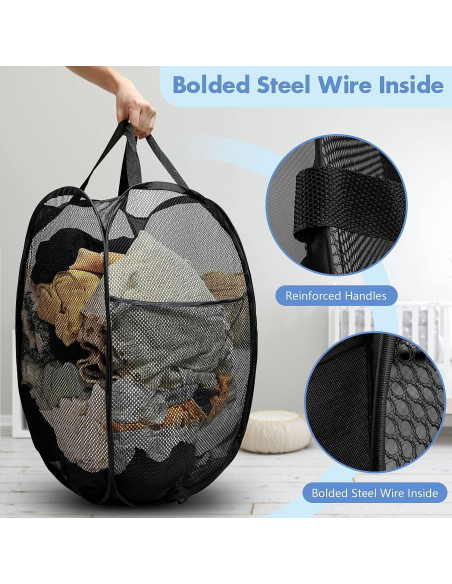 Canasta Plegable Pop Up DUCOO 70L 2 PCS Negra para Ropa