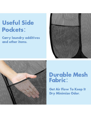 Canasta Plegable Pop Up DUCOO 70L 2 PCS Negra para Ropa