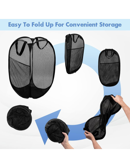 Canasta Plegable Pop Up DUCOO 70L 2 PCS Negra para Ropa