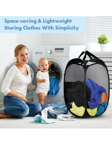 Canasta Plegable Pop Up DUCOO 70L 2 PCS Negra para Ropa