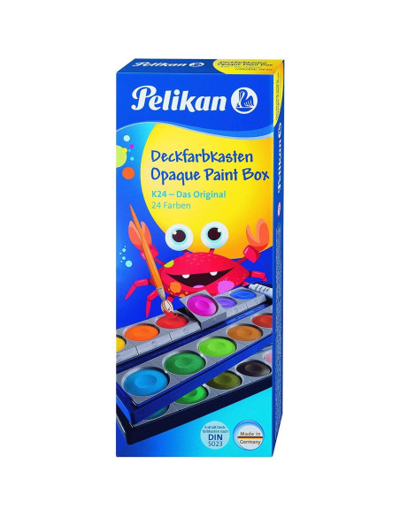 Juego de Pintura Acuarela Opaca Pelikan 24 Colores + Blanco