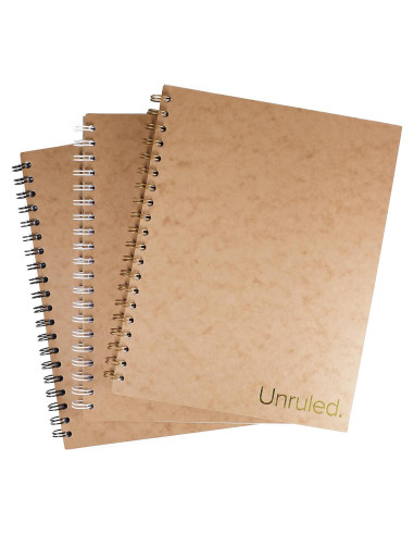 Cuaderno Espiral Unruled Blanco Sin Rayas 70 Hojas 26.67x20.32cm