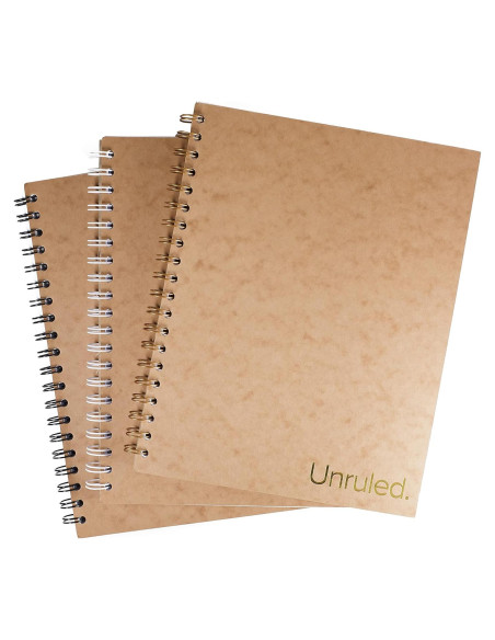 Cuaderno Espiral Unruled Blanco Sin Rayas 70 Hojas 26.67x20.32cm