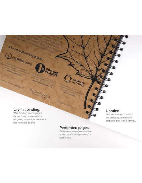 Cuaderno Espiral Unruled Blanco Sin Rayas 70 Hojas 26.67x20.32cm