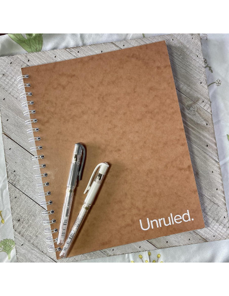 Cuaderno Espiral Unruled Blanco Sin Rayas 70 Hojas 26.67x20.32cm