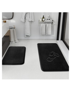 Conjunto de Alfombrillas de Baño HUXMEYSON 2 Piezas Antideslizante