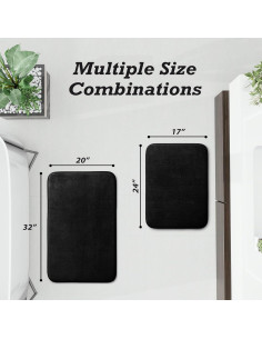 Conjunto de Alfombrillas de Baño HUXMEYSON 2 Piezas Antideslizante 2