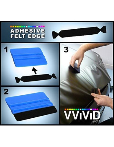 Kit de Aplicadores de Vinilo VViViD - 5 Rasquetas Azules y Fieltros