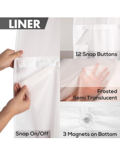 Cortina de Ducha Impermeable River Dream 70x54 cm Botones 2