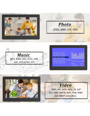 Marco de Fotos Digital 7" Atatat con Control Remoto 1080P
